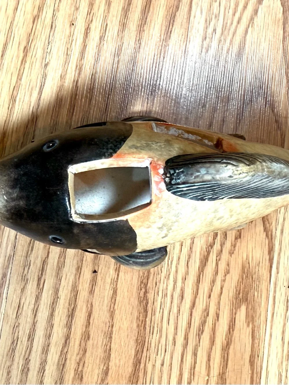 2 Vintage ceramic fish tea light candle holder luminaries Blue and Tan